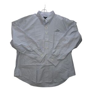 Lands' End Men's Light Blue Dress Shirt XXL 18 18 1/2 Jaguar luxury car logo